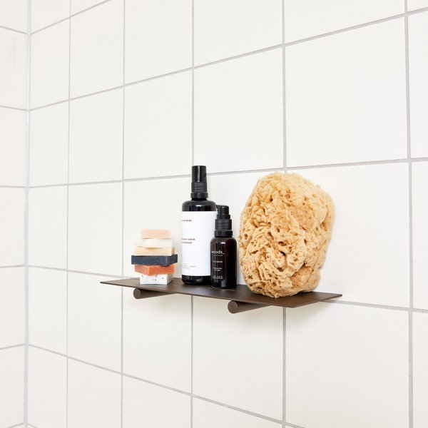 Hnědá nástěnná koupelnová polička nerezová Pieni – OYOY Living Design-image-1