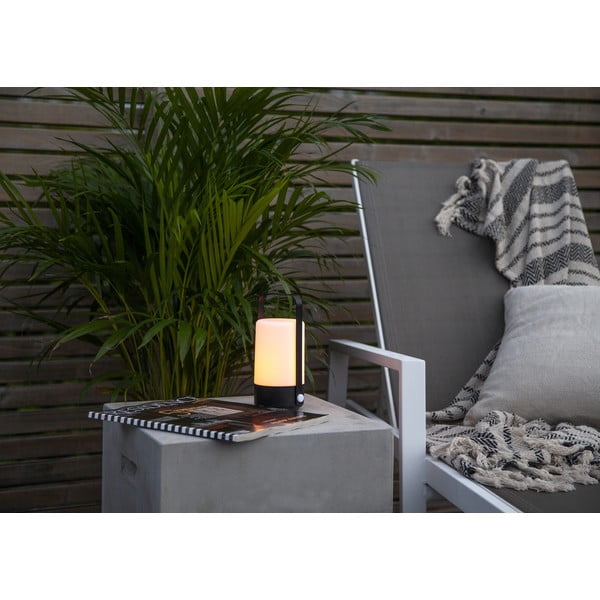 Černo-béžová LED lucerna Star Trading Flame, výška 19 cm-image-3