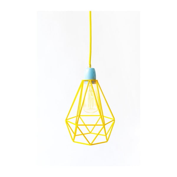 Světlo se žlutým stínítkem a žlutým kabelem Filament Style Diamond #1
