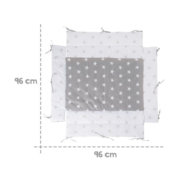 Bílý/šedý mantinel do postýlky s příměsí bavlny 96 cm Little Stars – Roba-image-2