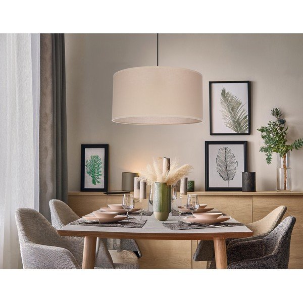 Béžové závěsné svítidlo s textilním stínidlem ø 40 cm Shanti – Candellux Lighting-image-4