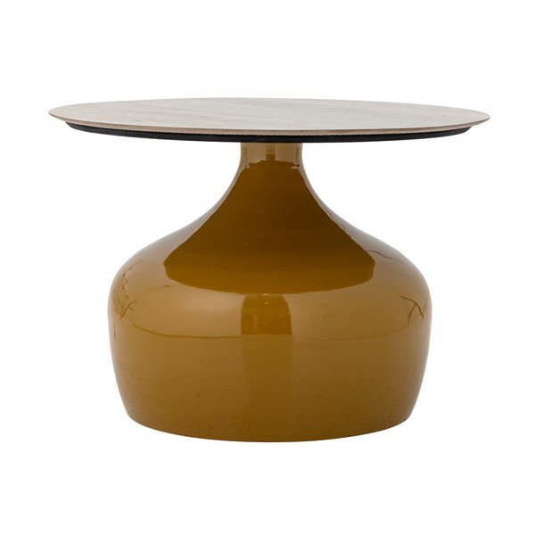 Žlutý kulatý konferenční stolek s keramickou deskou ø 60 cm Lecco – Bloomingville-image-3