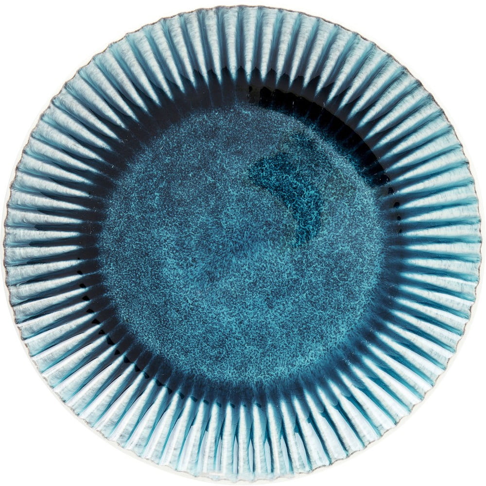 Modrý kameninový talíř Kare Design Mustique Rim, ⌀ 29 cm