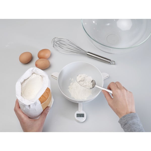 Bílá skládací digitální kuchyňská váha Joseph Joseph TriScale-image-4