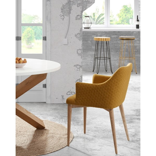 Hořčicově žlutá jídelní židle Kave Home Danai-image-4