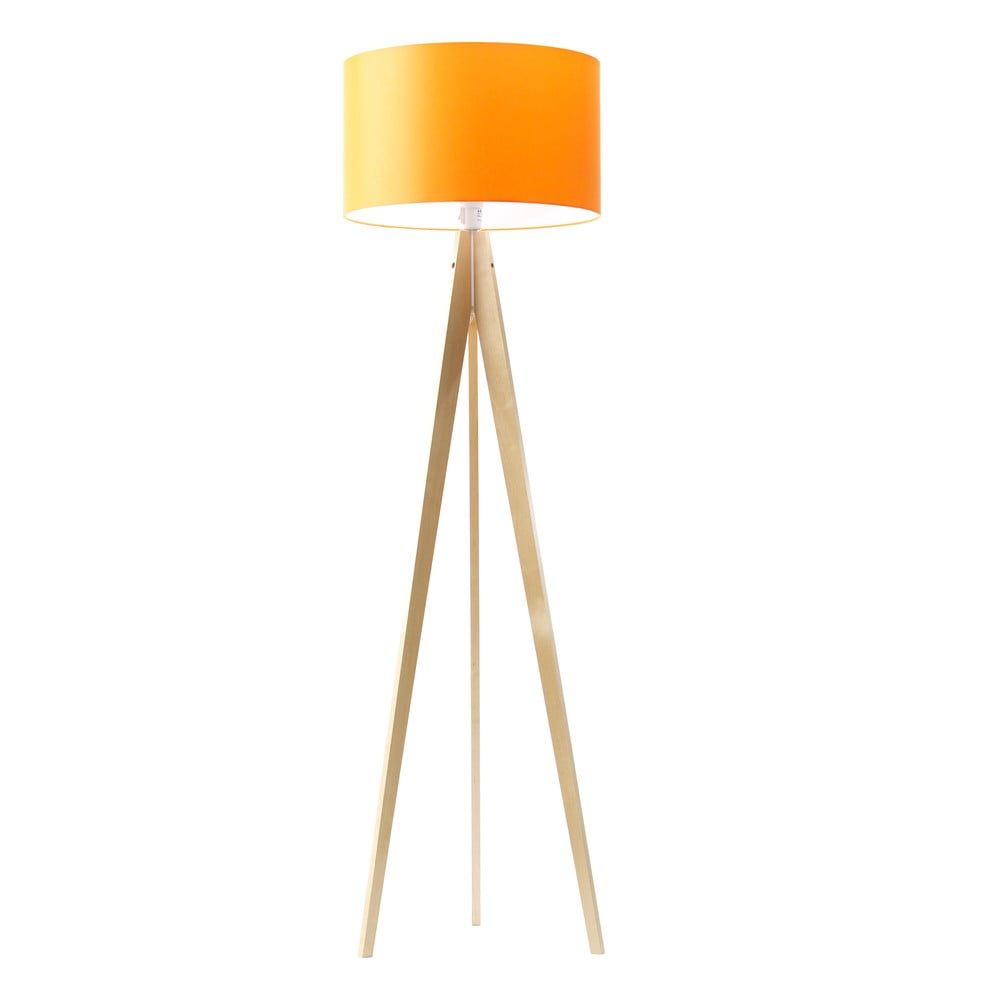 Stojací lampa Artist Orange/Birch, 125x42 cm