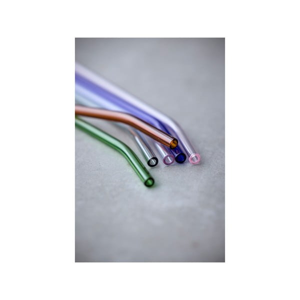 Skleněná brčka v sadě 4 ks s čistícím kartáčkem – Lyngby Glas-image-2