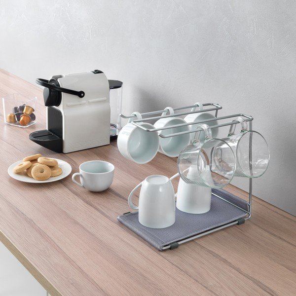 Ocelový držák na skleničky na víno ve stříbrné barvě Calix – Metaltex-image-1