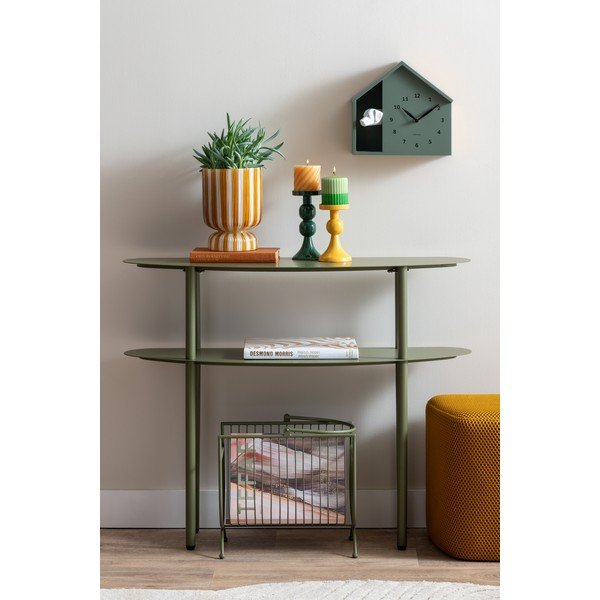 Vínový kovový konzolový stolek 28x90 cm Riqueza – Leitmotiv-image-1