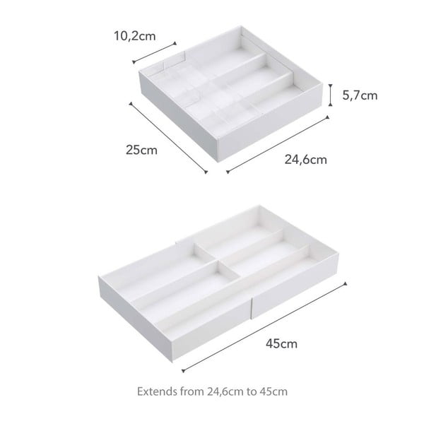 Bílé přihrádky do kuchyňské zásuvky YAMAZAKI Tower-image-3