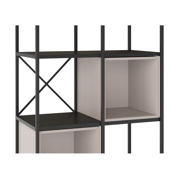 Černo-krémová knihovna 71x179 cm Anya – Marckeric-image-4