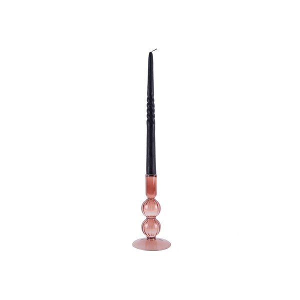 Růžový skleněný svícen PT LIVING Swirl Bubbles-image-1