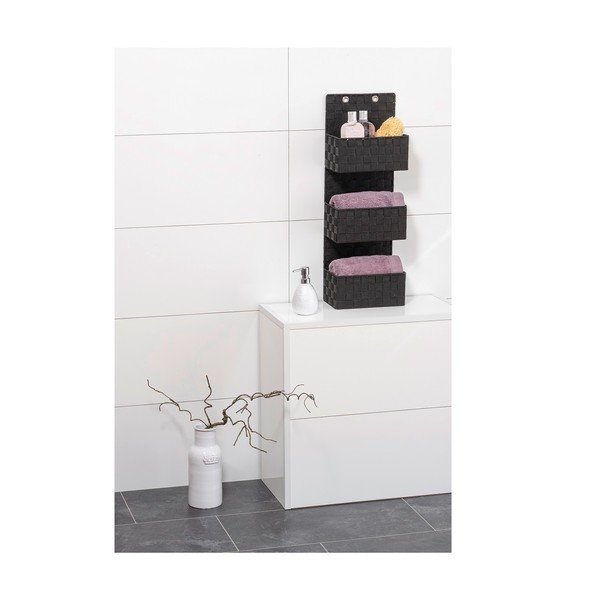 Černý trojitý koupelnový organizér Wenko Adria-image-3