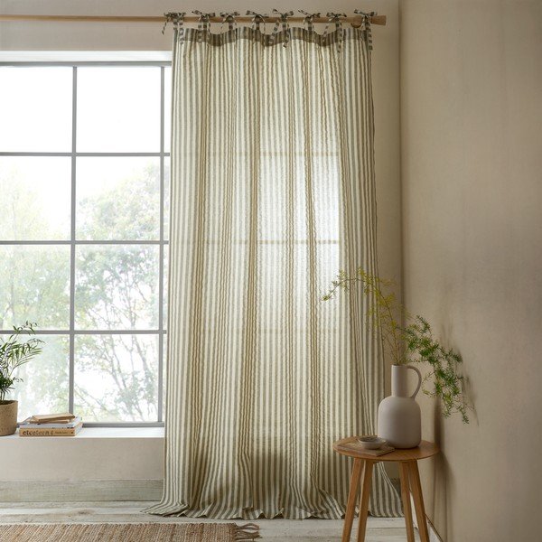 Zelený závěs 140x229 cm Zanzibar Woven Stripe – Pineapple Elephant-image-1