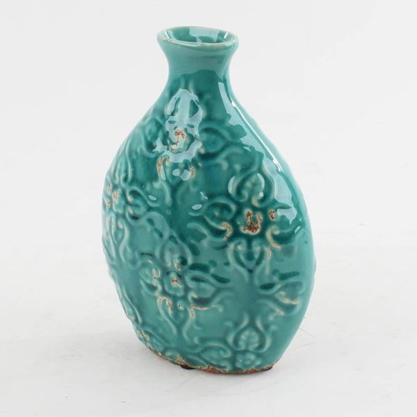 Keramická váza Turquois Curl, 23x16 cm