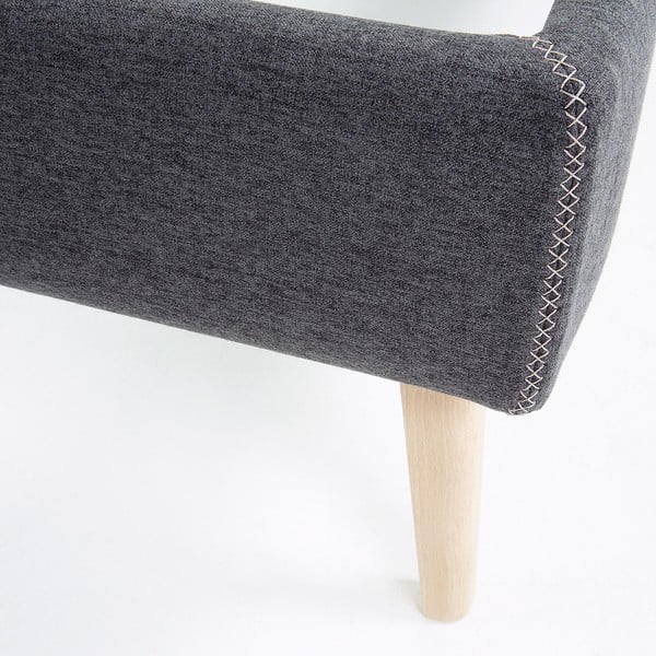 Tmavě šedá polstrovaná postel Kave Home Lydia, 90 x 190 cm-image-1