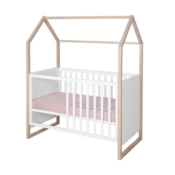 Bílá postýlka 60x120 cm Cabane – Roba-image-2