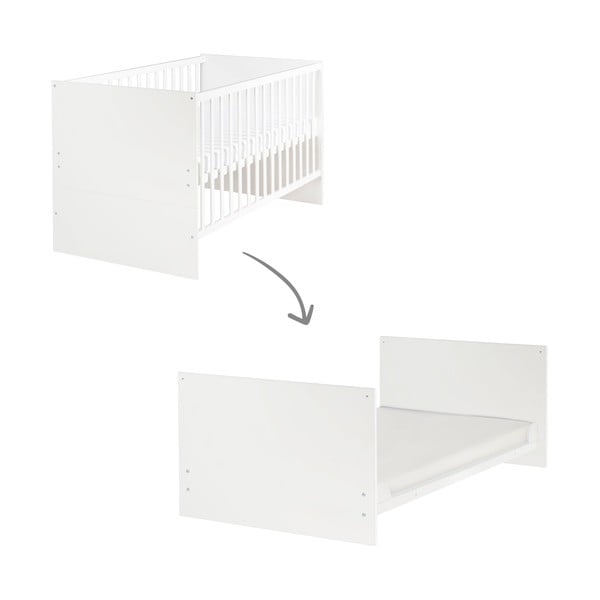 Bílá postýlka s nastavitelnou výškou 70x140 cm Anton – Roba-image-2