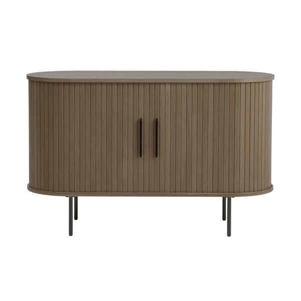 Hnědá komoda v dekoru dubu s posuvnými dveřmi 120x76x45 cm Nola – Unique Furniture