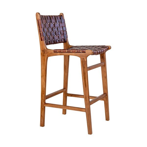 Hnědá barová židle z teakového dřeva 101 cm Perugia – House Nordic-image-2