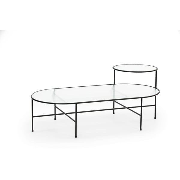 Černý konferenční stolek se skleněnou deskou Teulat Nix-image-2