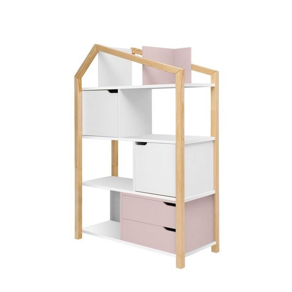 Dětský regál s růžovými poličkami BELLAMY Phoebe Flamingo, 89 x 130 cm-image-2