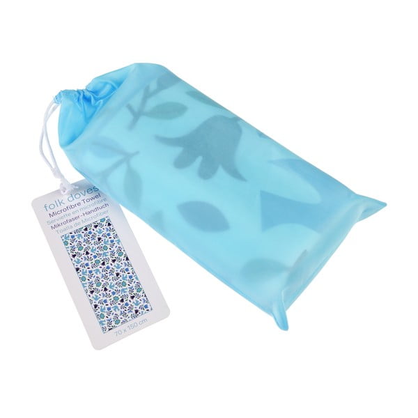 Modro-bílá osuška z mikrovlákna Rex London Folk Doves, 70 x 150 cm-image-2