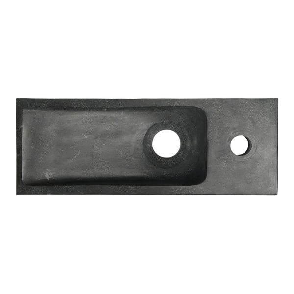 Černé kamenné umývátko 38x14 cm Blok – Sapho-image-2