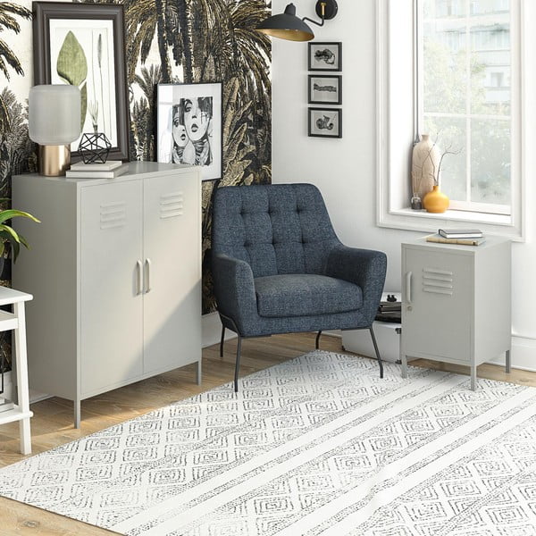 Světle šedá kovová skříňka 79x100 cm Bradford – Støraa-image-1