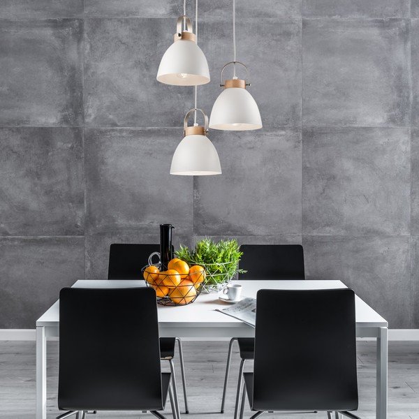 Bílé závěsné svítidlo s kovovým stínidlem ø 37 cm Danielle – LAMKUR-image-2