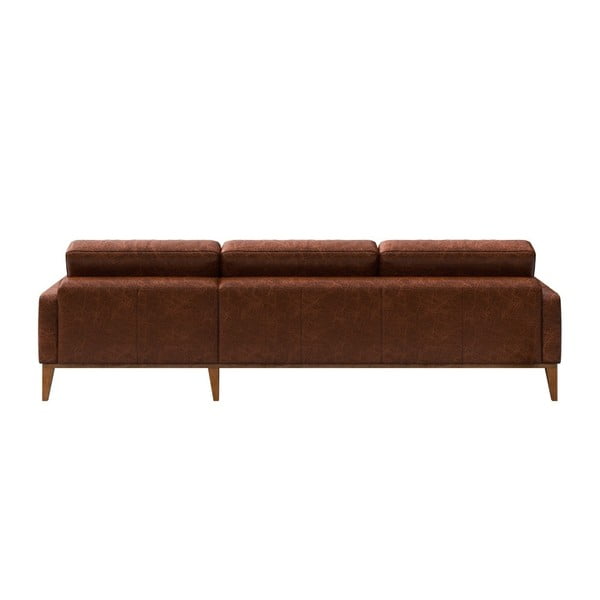 Červenohnědá kožená rohová pohovka MESONICA Musso Tufted, levý roh-image-3