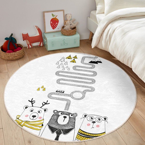 Bílý dětský koberec ø 100 cm Comfort – Mila Home-image-4