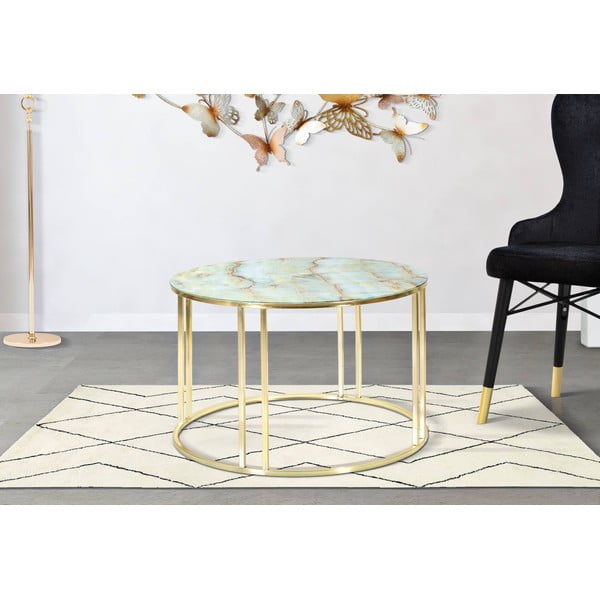 Bílo-zlatý konferenční stolek Mauro Ferretti Sepa, ø 75 cm-image-1