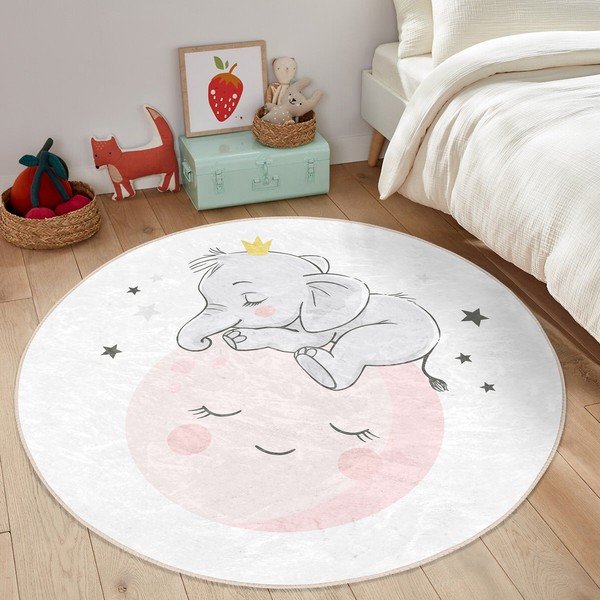 Bílý dětský koberec ø 120 cm Comfort – Mila Home-image-3
