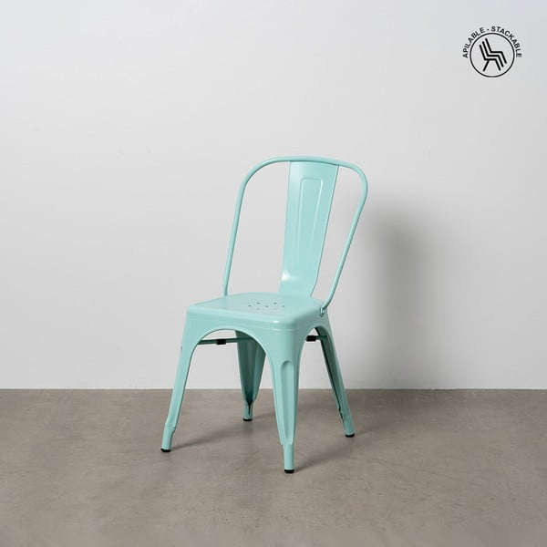 Tyrkysové kovové jídelní židle v sadě 2 ks – Ixia-image-1