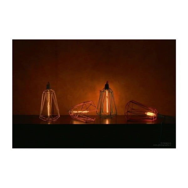 Světlo s oranžovým stínítkem a šedým kabelem Filament Style Diamond #3-image-4