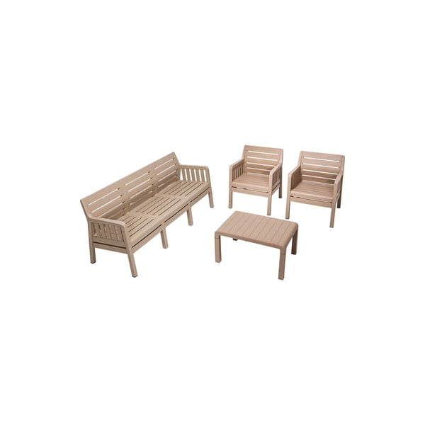 Béžový zahradní lounge set pro 5 Lara – Floriane Garden