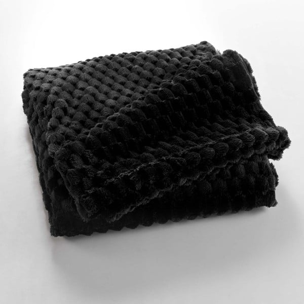 Černá deka z mikroflanelu 125x150 cm Mini Frosty – douceur d'intérieur