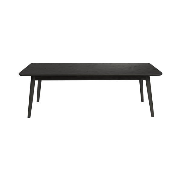 Černý konferenční stolek s deskou v dubovém dekoru 60x120 cm Fabio – White Label