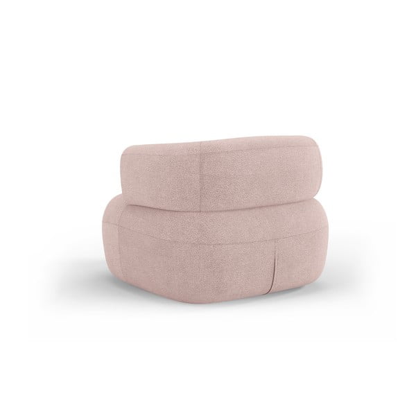 Světle růžové křeslo z textilie bouclé Jenny – Micadoni Home-image-3