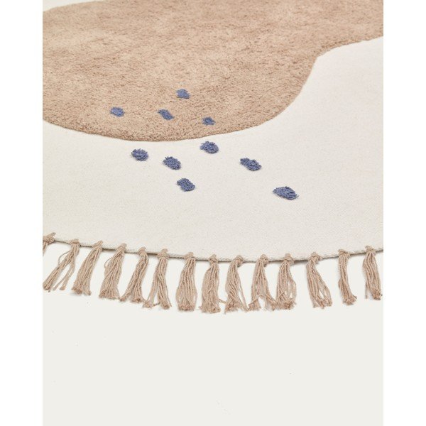 Slonovinový bavlněný dětský koberec ø120 cm Tamya – Kave Home-image-3