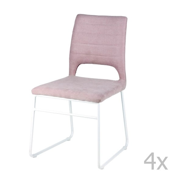 Sada 4 růžových jídelních židlí sømcasa Nessa