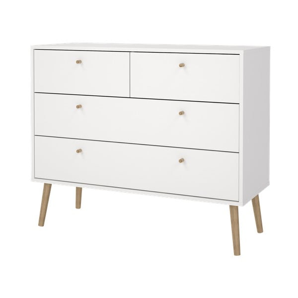 Bílá nízká komoda 99x82 cm Bodo – Tvilum-image-3