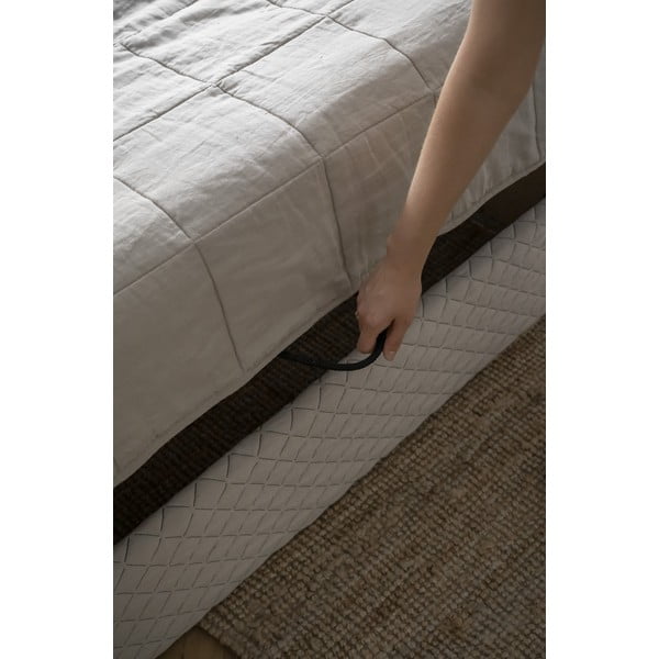 Béžová čalouněná jednolůžková postel s úložným prostorem s roštem 90x200 cm Sleepy Luna – Miuform-image-1