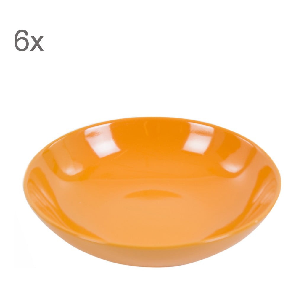 Sada 6 talířů Kaleidos 21 cm, oranžová