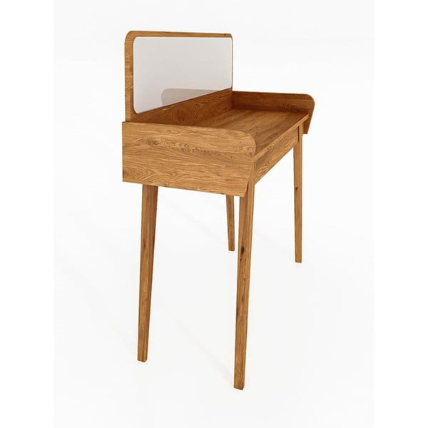 Toaletní stolek z dubového dřeva se zrcadlem 110x45 cm Retro - The Beds-image-2