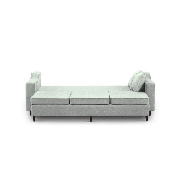 Světle zelená třímístná rozkládací pohovka s úložným prostorem Mazzini Sofas Narcisse-image-1