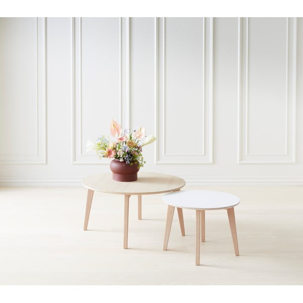 Konferenční stolek podýhovaný dubem Hammel Iris Ø 90 cm-image-1