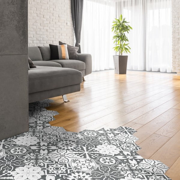 Sada 10 samolepek na podlahu Ambiance Hexagons Rosito, 20 x 18 cm-image-3