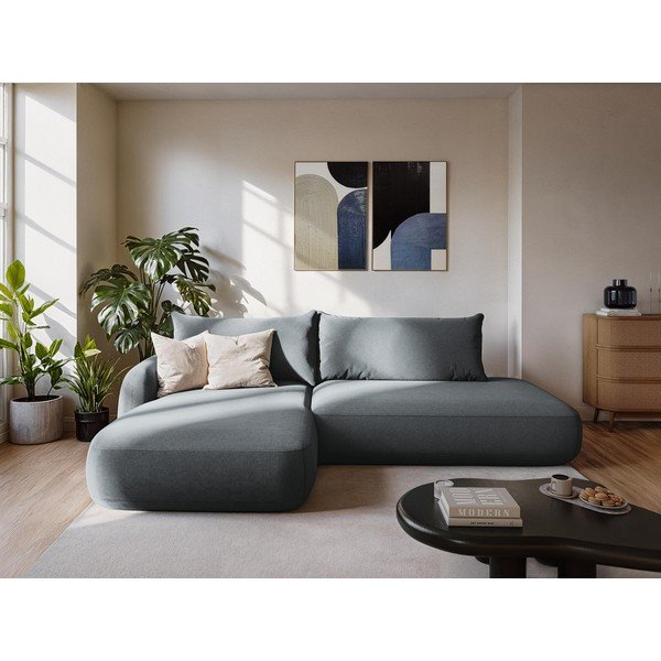 Tmavě zelená rozkládací rohová pohovka (levý roh/s lenoškou) Hale – Makamii-image-1